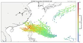 「台灣颱風論壇｜天氣特急」今（29）天上午發文寫下【93W最新動態】。（圖／翻攝自台灣颱風論壇）