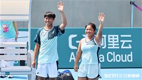 ▲杭州亞運網球混雙，黃琮豪、梁恩碩打進金牌戰。（圖／記者劉彥池攝影）