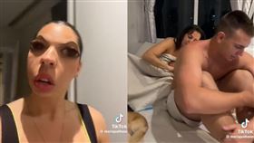 媽媽裸體躺床「幫女兒男友塗乳液」！她畫面曝光怒喊：他們排斥我▲（圖／翻攝自Tiktok）