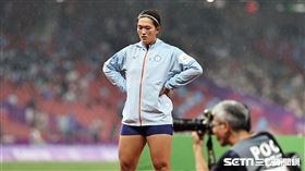 ▲杭州亞運女子鏈球決賽，余雅倩第一擲出59.93。（圖／記者劉彥池攝影）