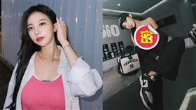 奎丁曬出一組帥氣擺拍的Bra Top穿搭照。（圖／翻攝自zamy_ding IG）