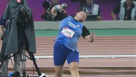 台灣鉛球好手簡晨昕在亞運擲破個人最佳紀錄。（圖／中華奧會提供）