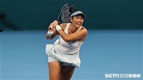 ▲杭州亞運網球女雙，詹詠然、詹皓晴和李亞軒、梁恩碩上演「台灣內戰」。（圖／記者劉彥池攝影）