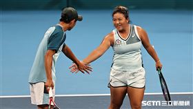 ▲杭州亞運網球混雙，梁恩碩、黃琮豪在金牌戰遭遇印度。（圖／記者劉彥池攝影）