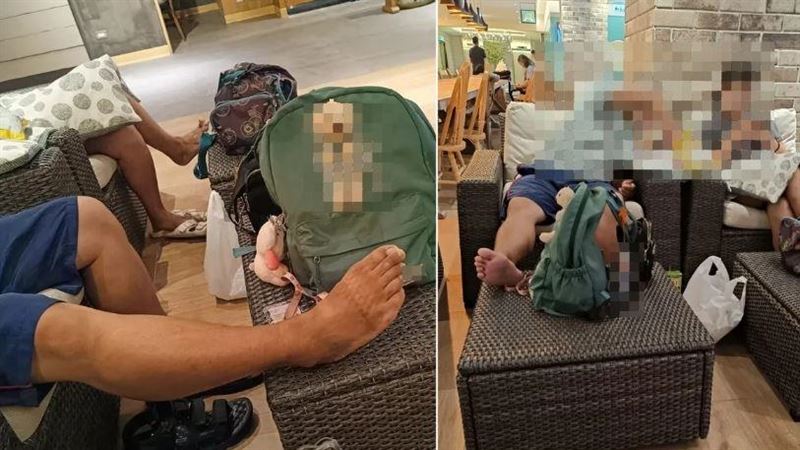 噁爆！男百貨光腳「饋咖」　被勸導還嗆人