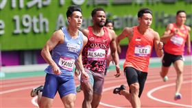 ▲杭州亞運田徑，「台灣最速男」楊俊瀚200公尺預賽跑出第1。（圖／中華奧會提供）