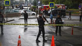 ▲土耳其警方和安全部隊在安卡拉發生爆炸後封鎖了地區。（圖／美聯社／達志影像）

