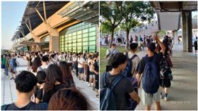 台中高鐵塞爆　搶搭自由座排到地下停車場（圖／翻攝自爆料公社）