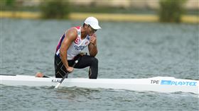 ▲杭州亞運，台灣輕艇好手賴冠傑率先衝線。（圖／中華奧會提供）