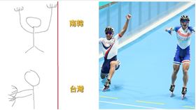 滑輪滑冰,亞運,金牌,壓線（圖／翻攝畫面）