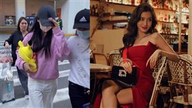 Angelababy已從巴黎返回大陸。（組合圖／翻攝自狐廠大拷問微博）