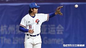 ▲杭州亞運棒球台灣對韓國，第2任投手古林睿煬。（圖／記者劉彥池攝影）