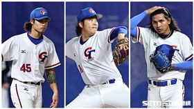 ▲杭州亞運棒球，林昱珉、古林睿煬和劉致榮都是「飄髮哥」。（圖／記者劉彥池攝影）