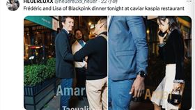 Lisa和全球首富兒子在巴黎約會。(圖／翻攝HEUEREUXX)

