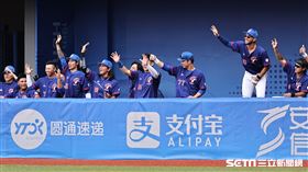 ▲杭州亞運棒球台灣對香港，左外野手楊振裕敲出清壘三壘安打，台灣隊5局上進帳5分。（圖／記者劉彥池攝影）
