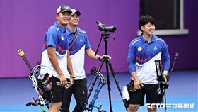 ▲杭州亞運射箭，張正韋和陳怡瑄出戰複合弓男團混合賽。（圖／記者劉彥池攝影）