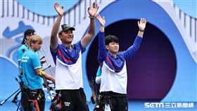 ▲杭州亞運射箭，陳怡瑄、張正韋複合弓男女混合團體奪銅。（圖／記者劉彥池攝影）