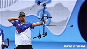▲杭州亞運射箭，張正韋和陳怡瑄出戰複合弓男女混合團體賽。（圖／記者劉彥池攝影）
