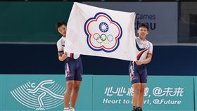 ▲杭州亞運滑輪男子速度過樁，台灣王宥鈞、黃品睿金包銅。（圖／中華奧會提供）