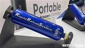 2023印度台灣形象展，中興電展出氫能嘟嘟車，圖為氫電池。（圖／記者王翊綺攝影）