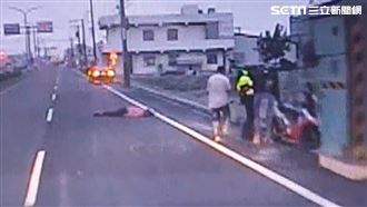 小犬颱風颳起床墊機車撞上　騎士送醫命危