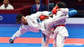 ▲杭州亞運空手道，谷筱霜16強賽逆轉擊敗對手。（圖／記者劉彥池攝影）