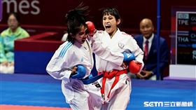 ▲杭州亞運空手道，谷筱霜擊敗泰國對手闖進4強。（圖／記者劉彥池攝影）