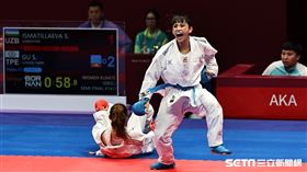 ▲杭州亞運空手道，谷筱霜擊敗烏茲別克闖進金牌戰。（圖／記者劉彥池攝影）