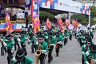 中華民國112年國慶來自日本翡翠騎士樂旗隊精彩演出。（圖/記者邱榮吉攝影）