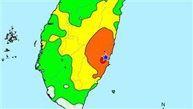 18:36花蓮發生規模5.8地震。（圖／中央氣象署）