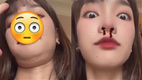 王淨搞怪分享流鼻血的特效照。（圖／翻攝王淨IG）