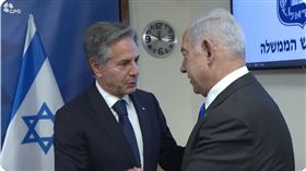 美國國務卿布林肯（左）特地前往以色列表達支持，也與以色列總理尼坦雅胡（Benjamin Netanyahu，右）等高官進行會談。（圖／翻攝自尼坦雅胡X）