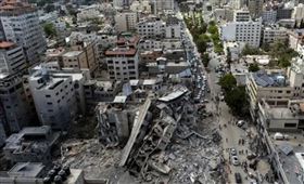 以色列空襲加薩市（圖／翻攝自推特）