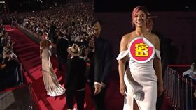 混血女星瑞瑪席丹與《紅毯先生》導演甯浩等人踏上星光紅毯，禮服驚豔全場。（圖／翻攝自BIFF YouTube）