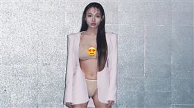 林襄穿內衣擔任「台北時裝周」走秀嘉賓。（圖／記者邱榮吉攝影）