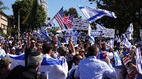 美國洛杉磯千人上街支持以色列