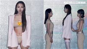 林襄穿內衣擔任「台北時裝周」表演嘉賓。（圖／記者邱榮吉攝影）