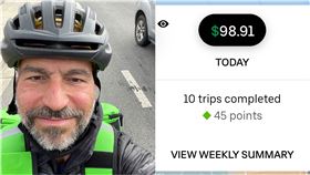 Uber執行長親當司機送餐載客(翻攝自推特)