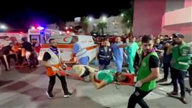 ▲加薩走廊衛生當局表示，以色列今日空襲首府加薩市（Gaza City）一座醫院，造成約500巴勒斯坦人喪命。（圖／路透社／達志影像）