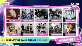 ▲2023MAMA大獎獎項入圍名單。（圖／翻攝自微博）