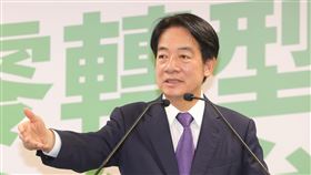 賴清德拋淨零轉型5大策略（2）民進黨總統參選人賴清德（圖）19日在中央黨部舉行「國家希望工程」國政願景發表會，宣示在穩定供電的前提下，將透過5大策略達成2050淨零轉型、永續台灣的目標。中央社記者謝佳璋攝  112年10月19日