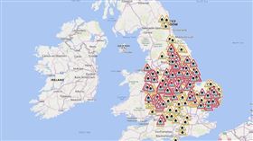 英國環境署21日發布了3項嚴重洪災警告，並向多地示警。（圖／翻攝自英國環境署官網）