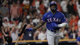 ▲遊騎兵賈西亞（Adolis Garcia）前4打席吞4K，9局上轟出大滿貫。（圖／美聯社／達志影像）