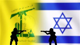 真主黨旗幟、以色列國旗（圖／路透社／達志影像）