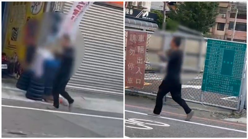 桃園男「雙刀」架脖逛大街　驚險畫面曝