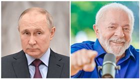 巴西總統魯拉（Luiz Inacio Lula da Silva）與俄羅斯總統普丁（Vladimir Putin）。（圖／翻攝自魯拉臉書、推特X@KREMLINRUSSIA_E）
