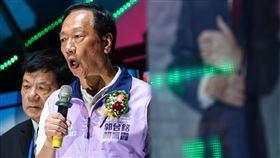 郭台銘出席雲林同鄉會板橋分會就職典禮爭取獨立參選總統大選的鴻海集團創辦人郭台銘（前）22日晚間出席新北市雲林同鄉會板橋分會就職典禮，上台致詞時不忘向民眾爭取支持。中央社記者吳家昇攝  112年10月22日