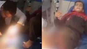 加薩醫療資源緊繃，有孩童在沒有麻醉的情況下接受縫合手術。（翻攝X@seketulawan）