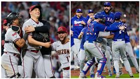 ▲響尾蛇、遊騎兵將在2023世界大賽交手。（組合圖／美聯社／達志影像）