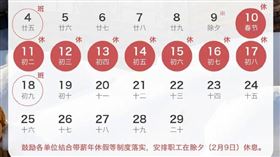 中國2024「除夕不放假」！春節只放8天　陸網炸鍋：多放1天會怎樣。（圖／翻攝自微博）